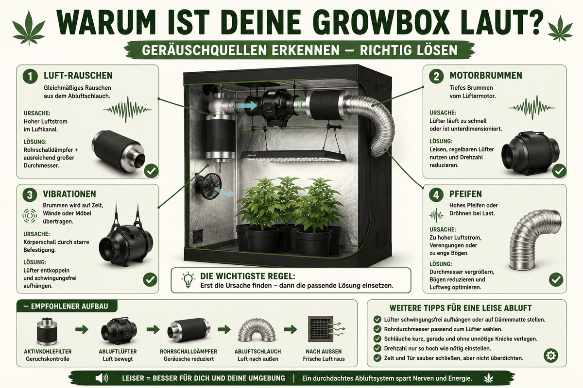Rohrschalldämpfer Growbox: So wird deine Abluft leiser