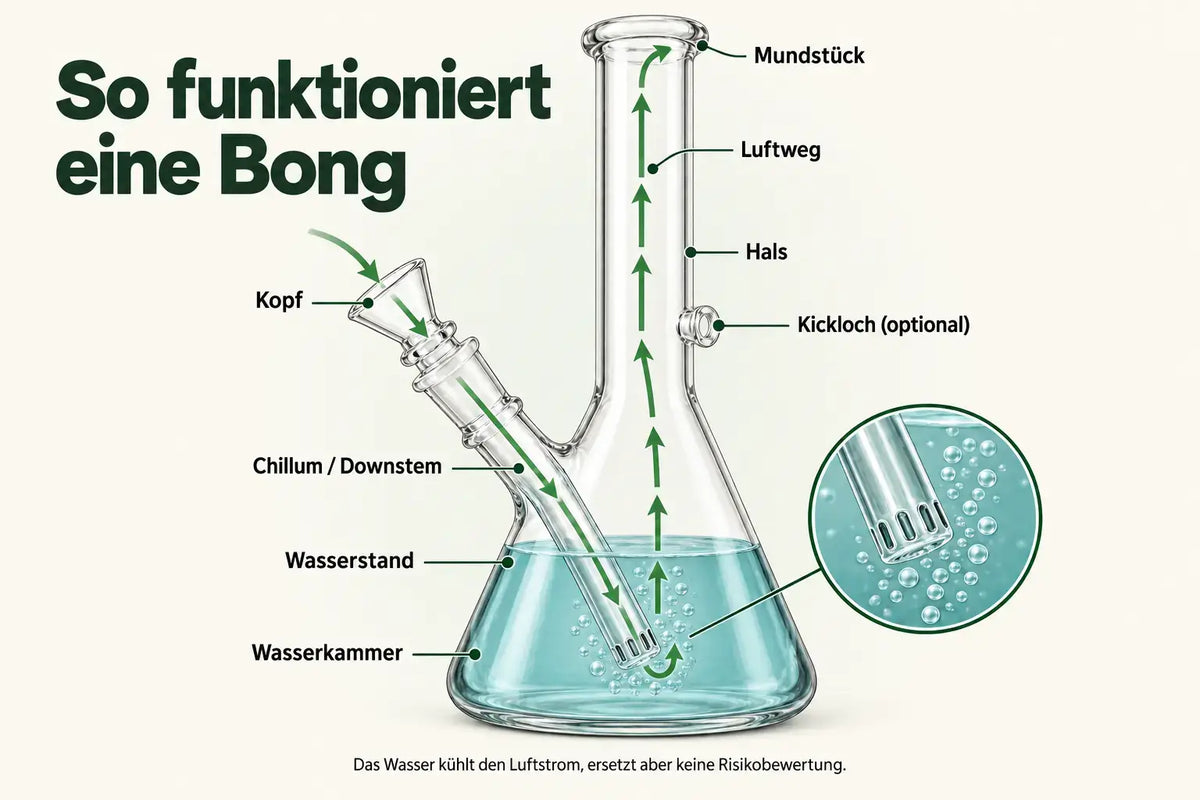 Was ist eine Bong? Funktion, Aufbau & wie man sie richtig nutzt