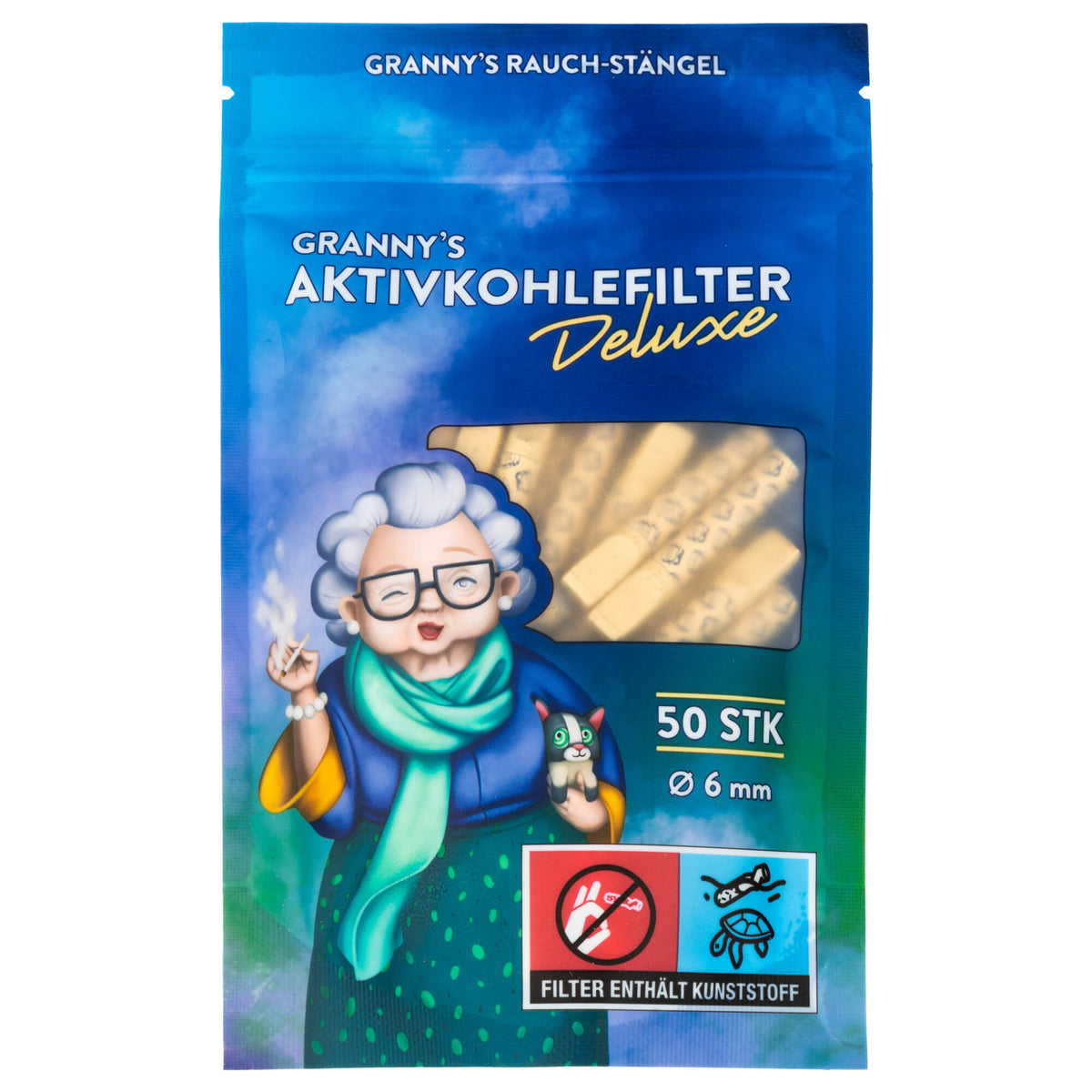 Granny’s Hybrid Aktivkohlefilter Deluxe – 6 mm, 50 Stück - Grannys Weed