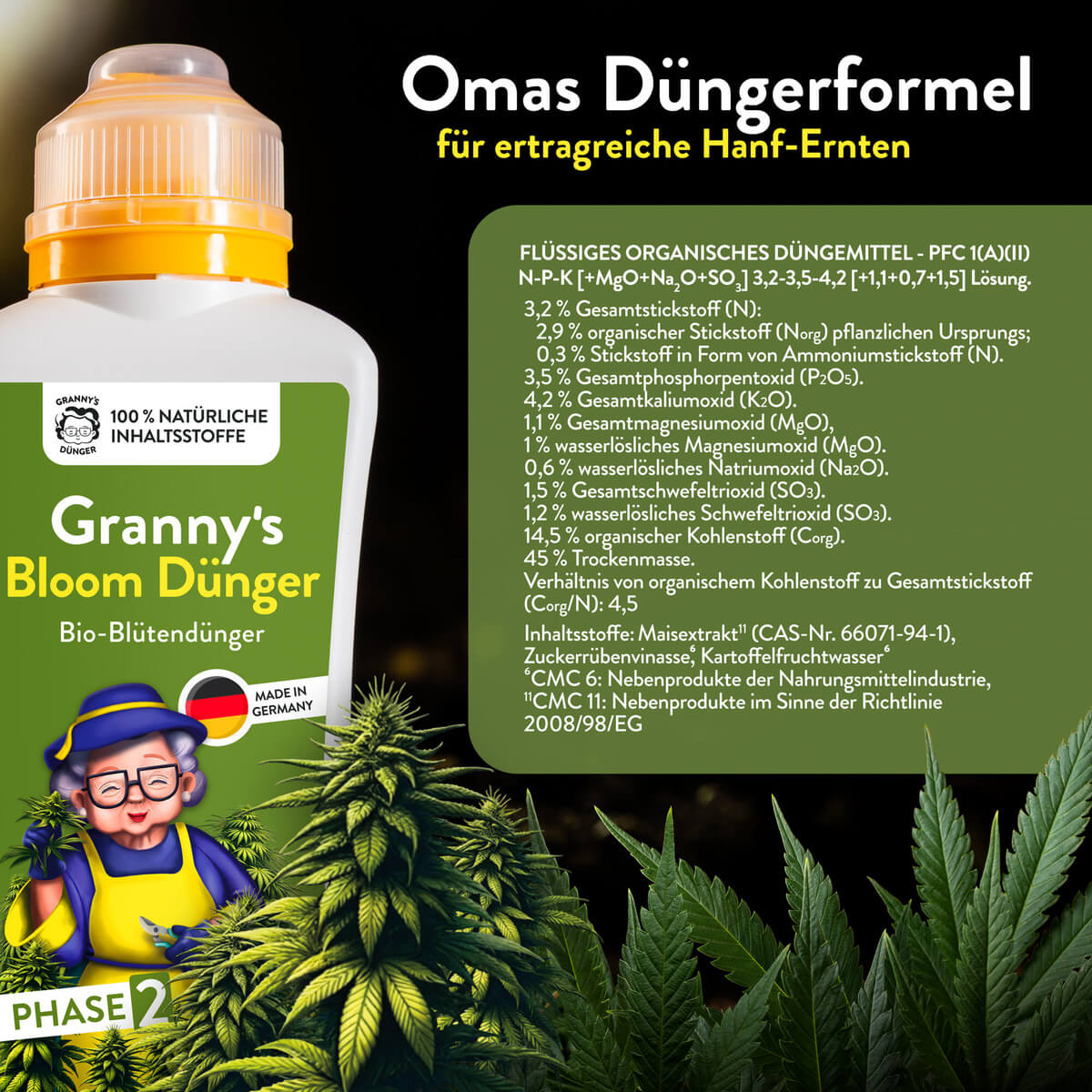 Grannyss Bloom  Duenger Duengerformel für ertragreiche Hanf Ernten mit NPK Verhltnis
