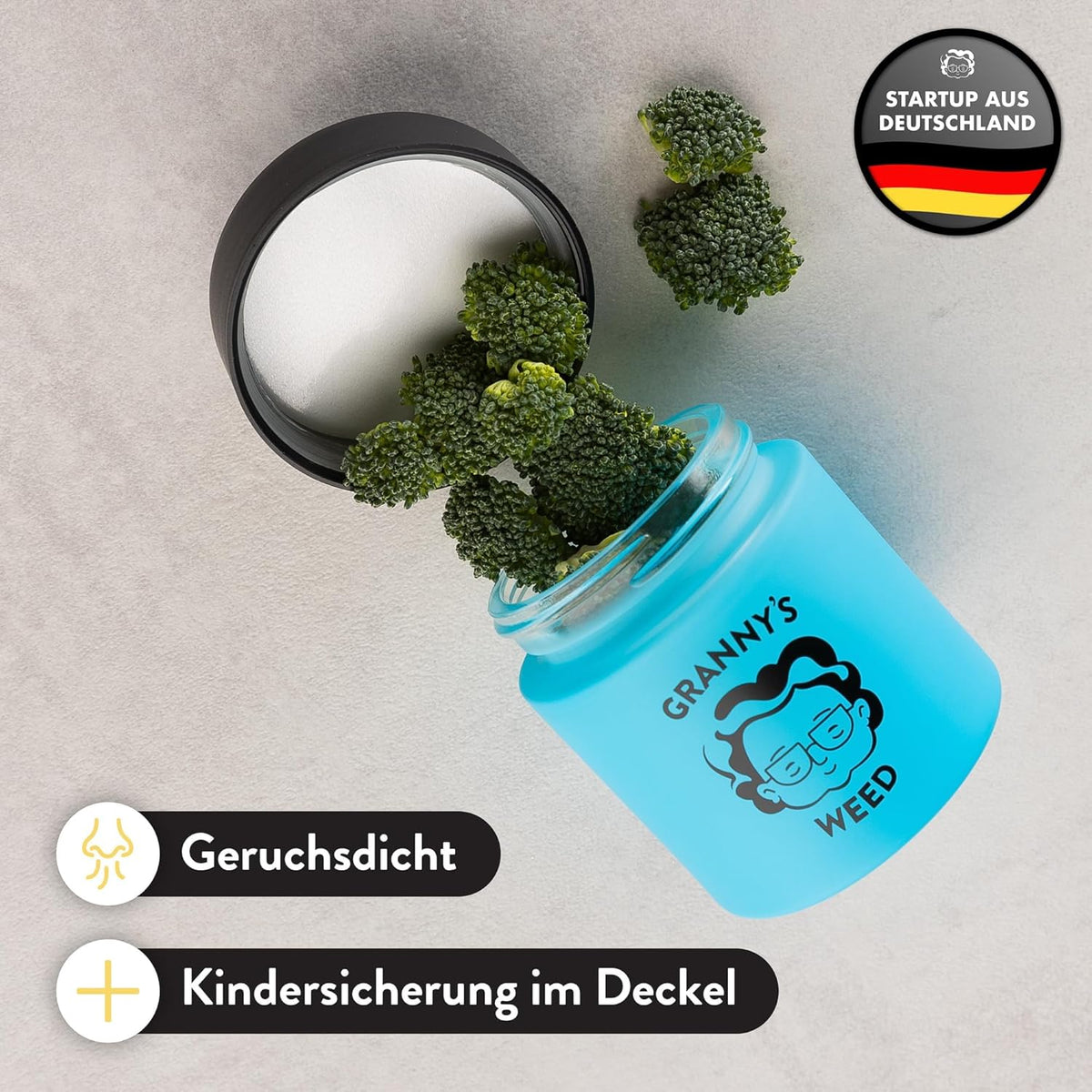 Weed Behälter Geruchsdicht Blau
