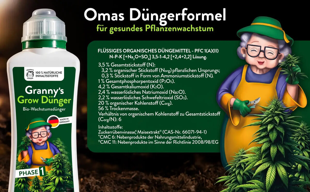 Inhaltsstoffe und NPK-Werte des Granny’s Grow Düngers im Überblick