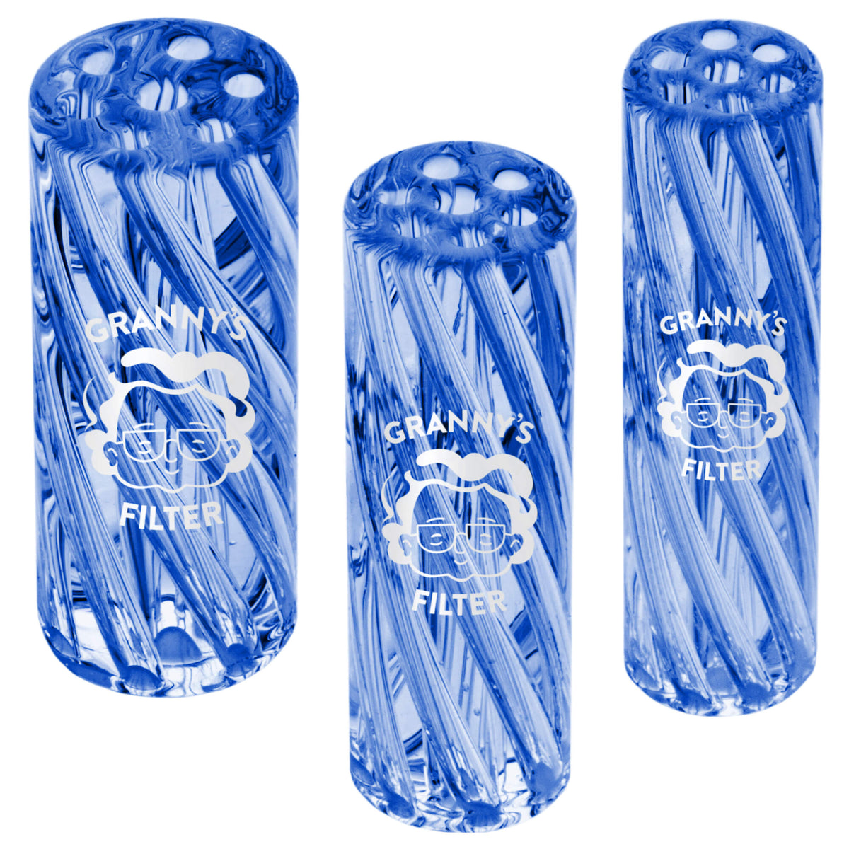 Glas Tips Filter Set 8/10/12 mm in Blau – 3 Größen