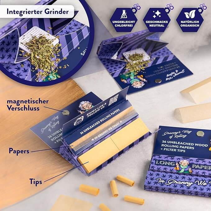 Grannys All-in-One Long Papers Set als Display im 16er Pack