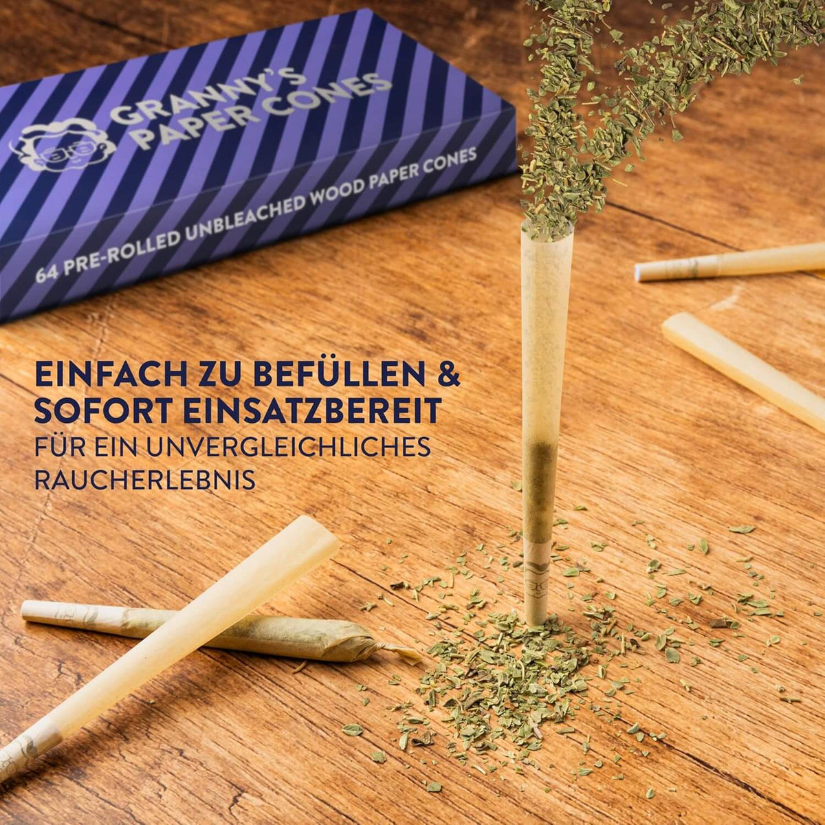 Vorgerollte Zellstoff Kegeltueten von Grannys einfach befuellen und nutzen