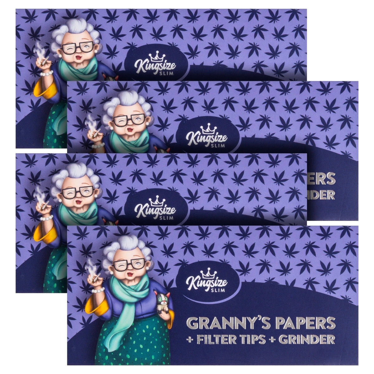 Granny’s All-in-One Long Papers Set – Zellstoff + Tips + Grinder Card - Grannys Weed